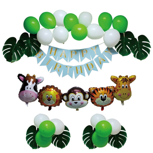 HAPPY BIRTHDAY BALLOON SET JUNGLE